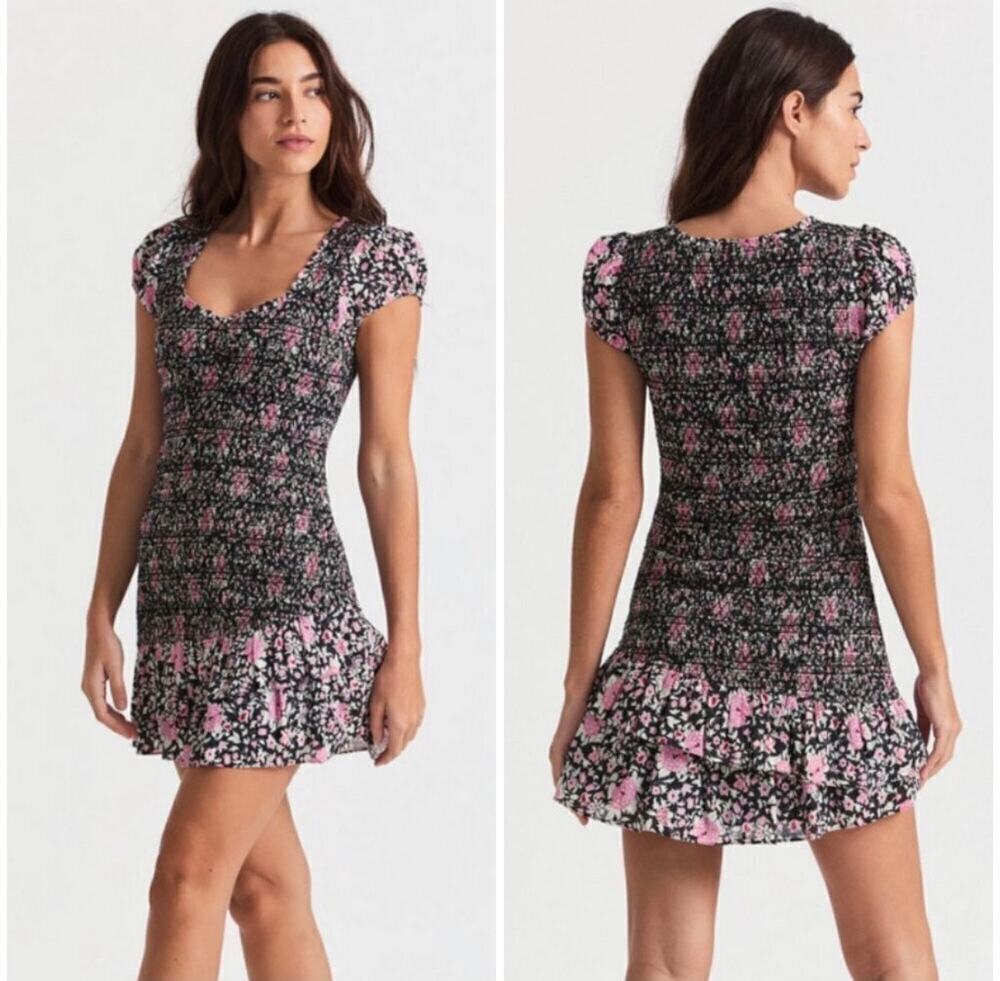 LOVESHACKFANCY Trevor Mini Dress in Spiced Raspberry Latte Size Large Whimsygoth
